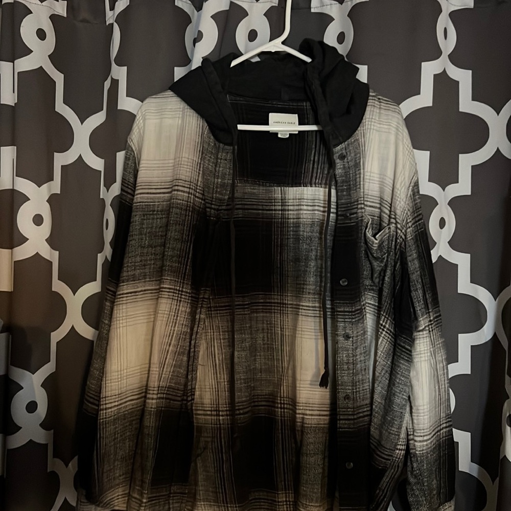 American Eagle flannel hoodie